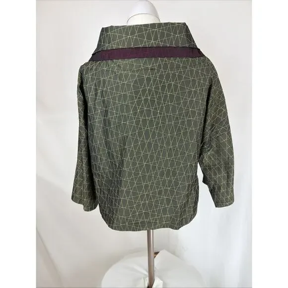 NWT Luukaa Dream Green & Maroon Cropped Jacket #0694B Size S - Picture 4 of 5